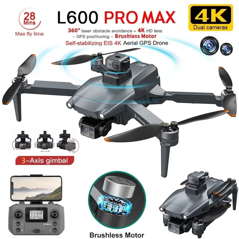 Drone Camera Night Vision - L600 PRO MAX GPS Drone Profesyonel